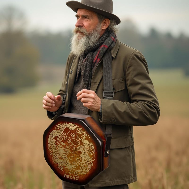 GECKO Octagonal Cajon Drum, Portable Hand Percussion Instrument with Detachable Strap & Carry Bag, Birchwood Body & Rich Sound (No pickup) - Image 2
